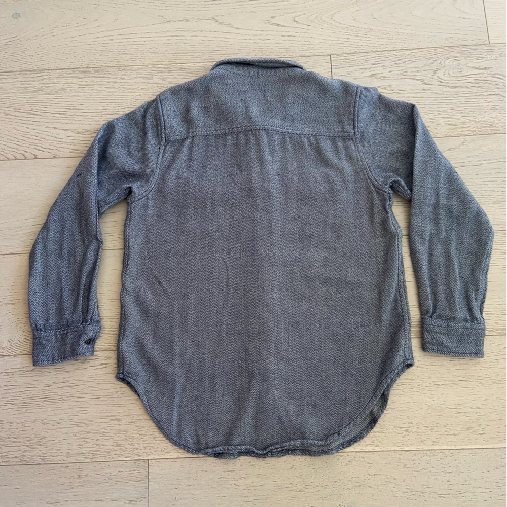 Kavu Women’s Medium Gray Long Sleeve Flannel Shirt Elbow Patches Pockets Hiking - Picture 4 of 9